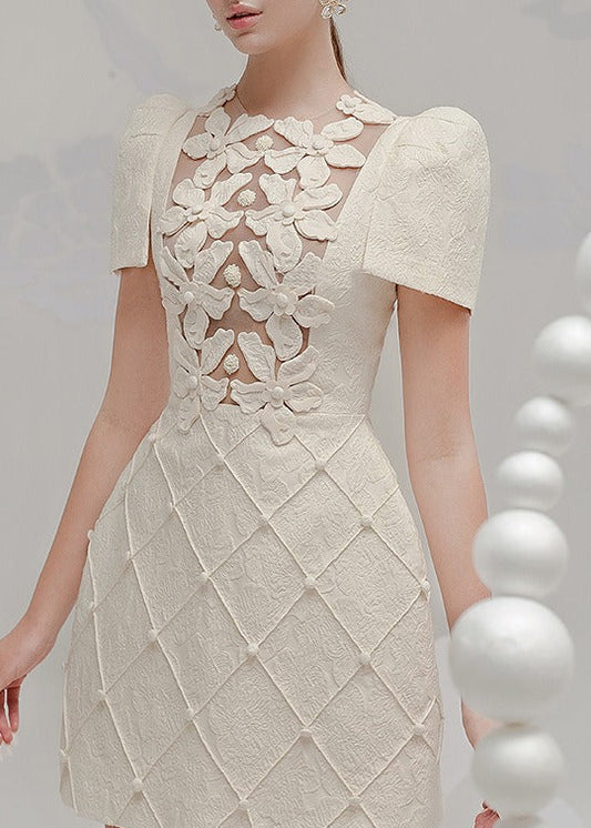 Allie Petal-Detail Buttoned Mini Dress