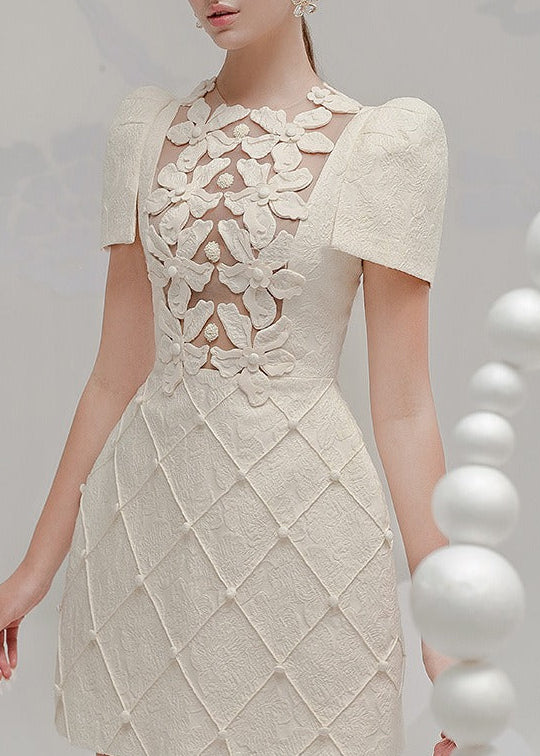 Allie Petal-Detail Buttoned Mini Dress