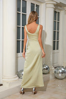 Jamari Draped Maxi Dress In Olive Green