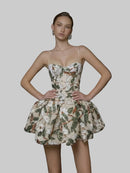 Aurevon Spaghetti Sequin Flower Mini Dress