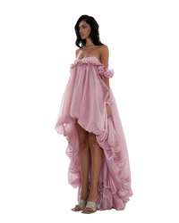 Nytheron Strapless Balloon Maxi Dress In Pink