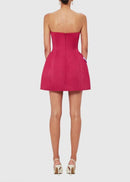 Eliezra Pink Floral Embroidered Mini Dress