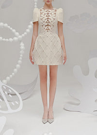 Allie Petal-Detail Buttoned Mini Dress