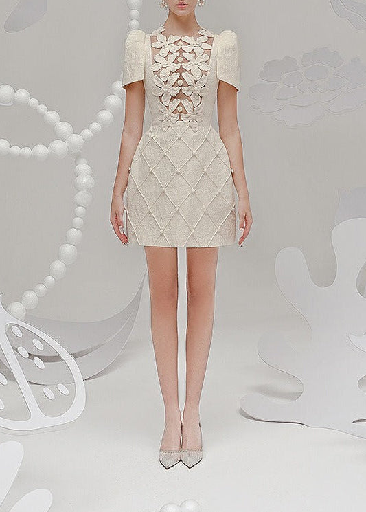 Allie Petal-Detail Buttoned Mini Dress