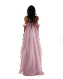 Nytheron Strapless Balloon Maxi Dress In Pink