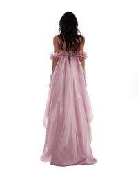 Nytheron Strapless Balloon Maxi Dress In Pink