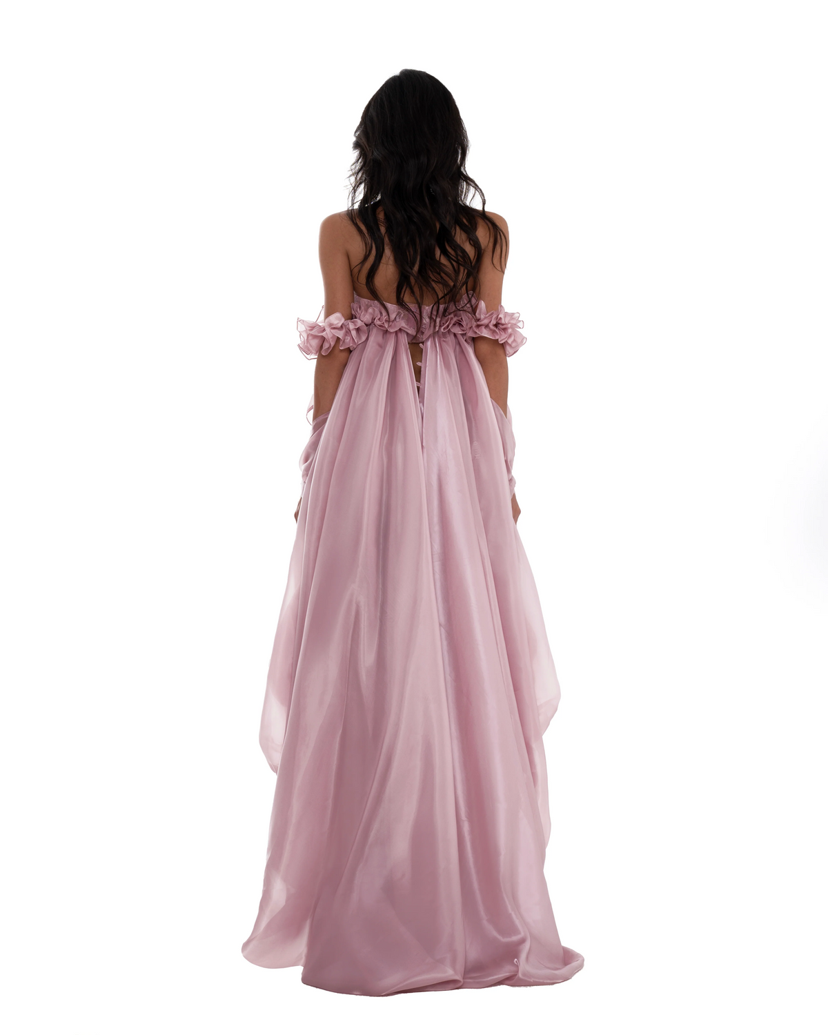 Nytheron Strapless Balloon Maxi Dress In Pink
