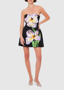 Eloise Black Off-Shoulder Sequin Floral Embroidered Mini Dress