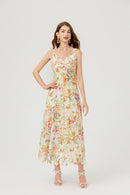 Aryana Lace Floral Embroidered Midi Dress