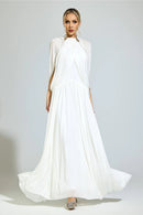 Nervion White Pleated Sweater Dress