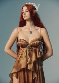 Grythalen Crinkle Satin Mini Dress
