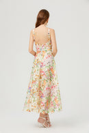Aryana Lace Floral Embroidered Midi Dress