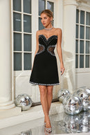 Lloyd Symmetrical Tulle Pearl Embellished Mini Dress In Black