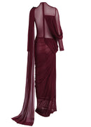 Ditza Asymmetrical Ribbon Ruched Maxi Dress