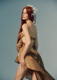 Grythalen Crinkle Satin Mini Dress