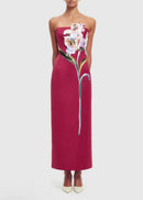 Eudoxia White Floral Embroidered Maxi Dress