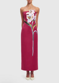 Eudoxia White Floral Embroidered Maxi Dress