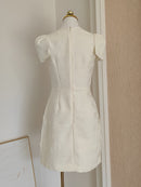 Allie Petal-Detail Buttoned Mini Dress