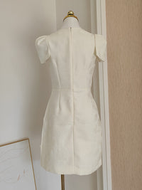 Allie Petal-Detail Buttoned Mini Dress