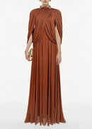 Nervion Red Pleated Sweater Dress