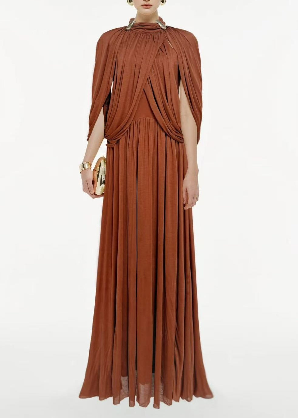 Nervion Red Pleated Sweater Dress