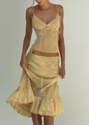 Coralis Embroidered Sequin Top And Ruffled Skirt Two-piece Set