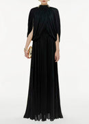 Nervion Red Pleated Sweater Dress