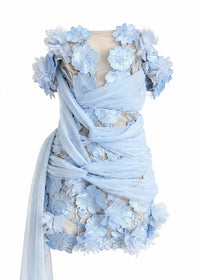 Ryneth 3D Floral Strapless Mini Dress