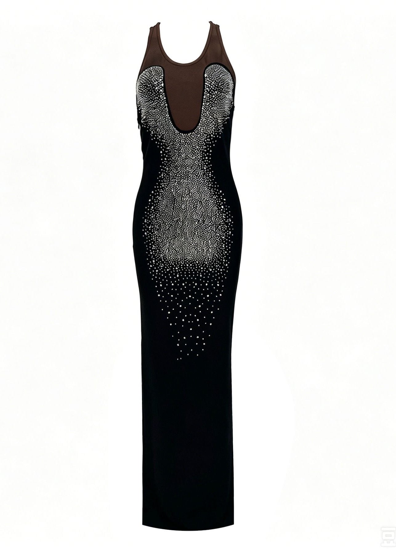 Azmirek Sleeveless Rhinestone Bandage Maxi Dress