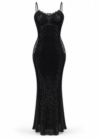 Nyvara Lace Insert Sparkly Maxi Dress