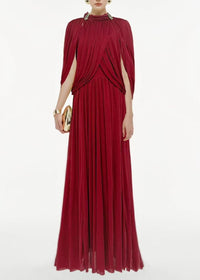 Nervion Red Pleated Sweater Dress