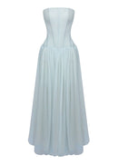 Kelora Mesh Maxi Dress In Baby Blue