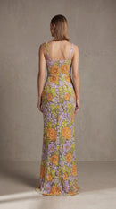 Ashhelm Strappy Sequin Floral-Embroidered Maxi Dress