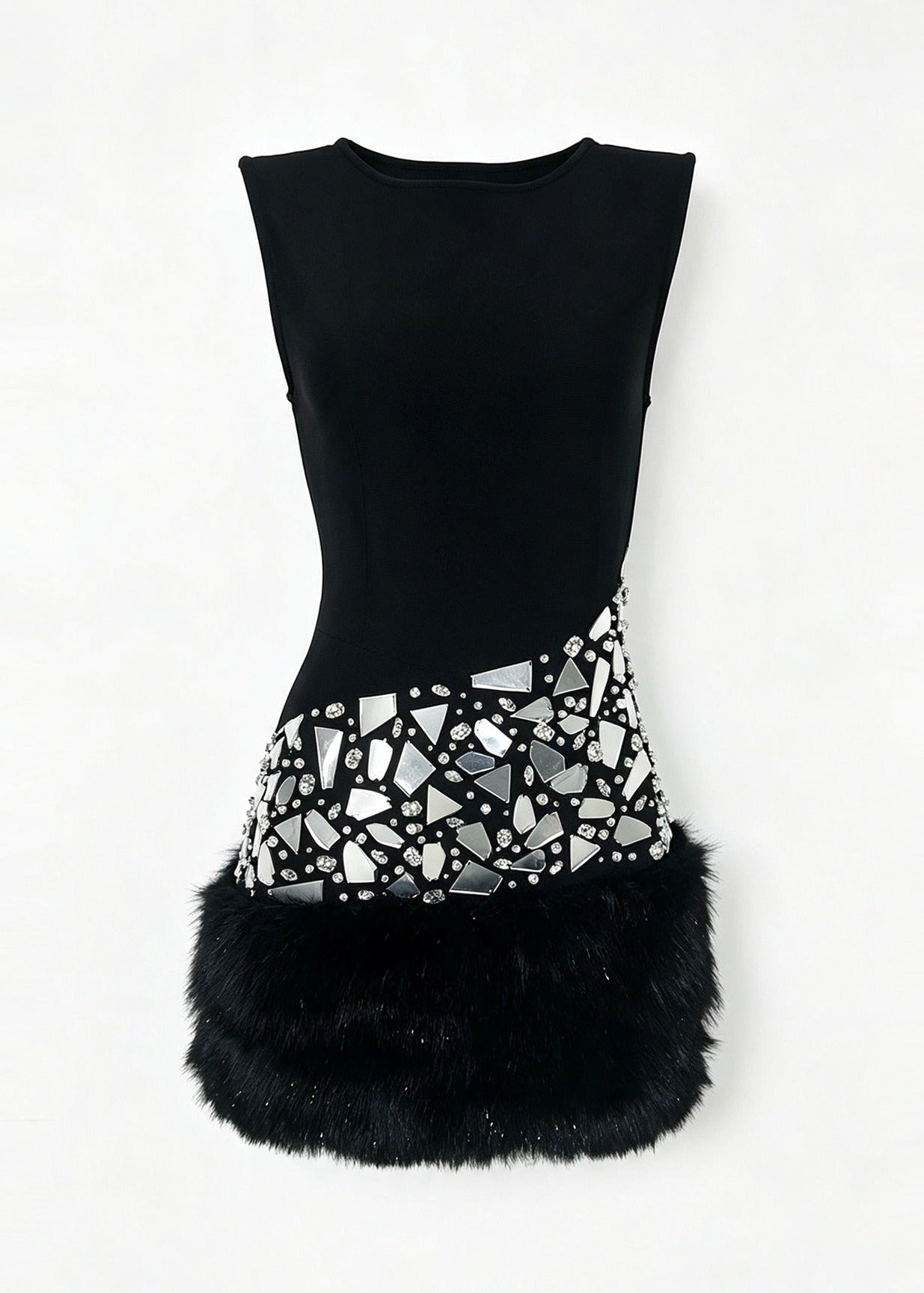 Jorellix Sleeveless Crystal Sequin Mini Dress