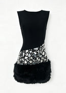 Jorellix Sleeveless Crystal Sequin Mini Dress