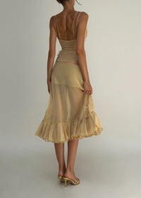 Coralis Embroidered Sequin Top And Ruffled Skirt Two-piece Set