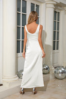 Jamari Draped Maxi Dress In White