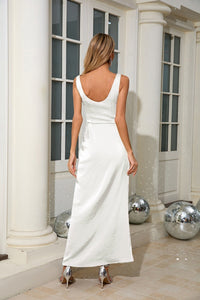 Jamari Draped Maxi Dress In White