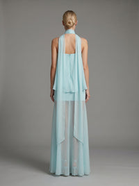 Ashwick Folds Spaghetti Strap Chiffon Maxi Dress