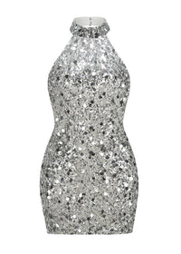 Glora Halter Sequin Mini Dress