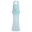 Ashwick Folds Spaghetti Strap Chiffon Maxi Dress