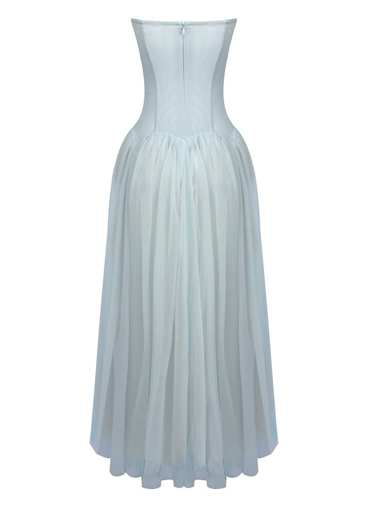 Kelora Mesh Maxi Dress In Baby Blue