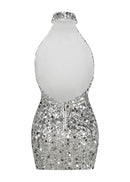 Glora Halter Sequin Mini Dress