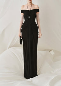 Goryelle Off Shoulder Ruch Maxi Dress