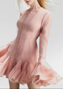 Orphee Semi-Sheer Flared Mini Dress