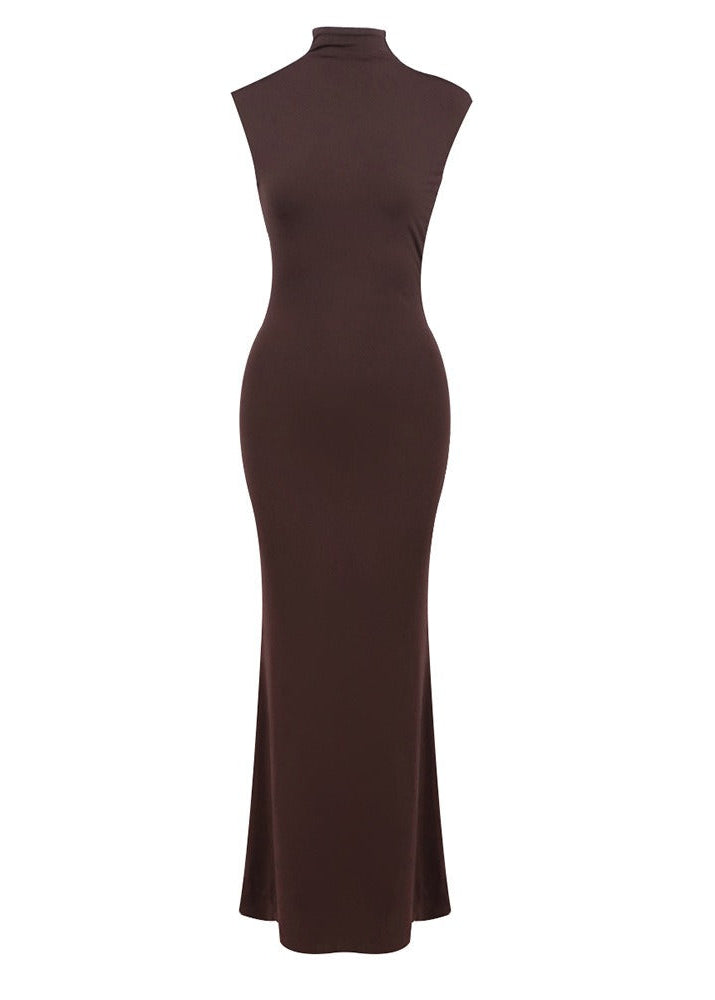 Wensor Backless Maxi Dress In Brown