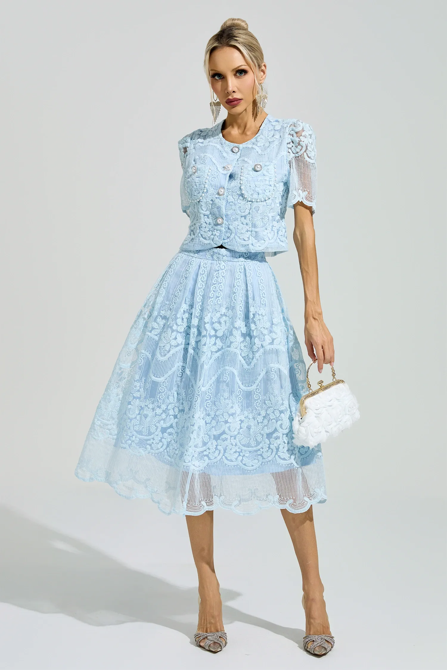 Draskor Blue Lace Pearl Set