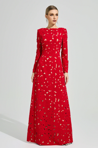 Clyvane Red Floral Maxi Dress