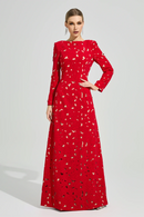 Clyvane Red Floral Maxi Dress