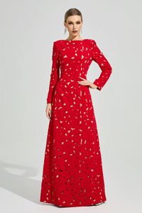 Clyvane Red Floral Maxi Dress